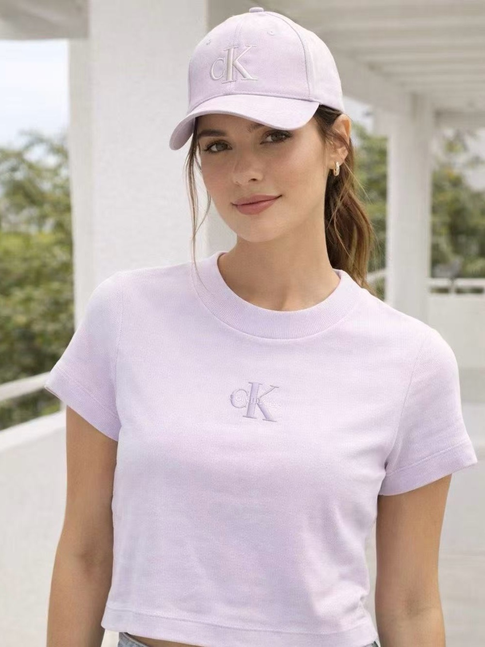 Calvin Klein Light Purple Baseball Cap With Embroidered CK Logo